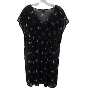 Shesaid | Black Sheer Owl Print Tunic Dress | Size M